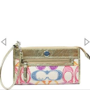 COACH Poppy Dream C Zippy Wallet ‎ Rainbow Wristlet